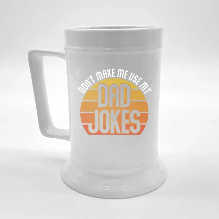 Funny Rad Jokes Punny Dad Fathers Day Gift Dad Jokes Funny Gift Front & Back Beer Stein