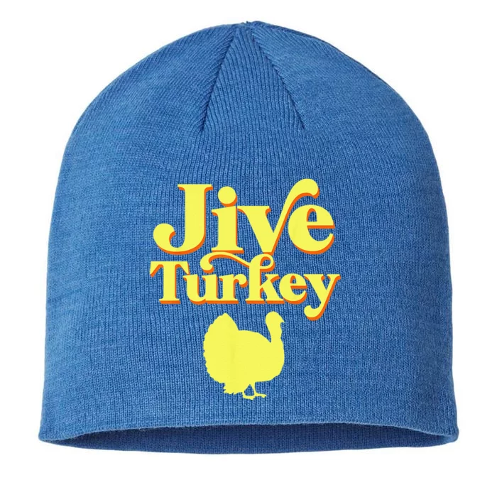 Funny Retro Jive Thanksgiving Turkey 8 1/2in Sustainable Knit Beanie