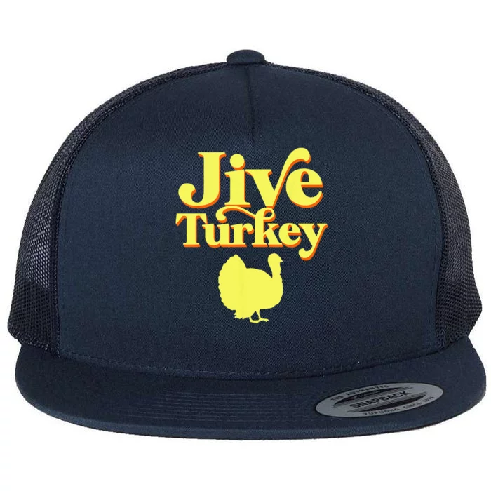 Funny Retro Jive Thanksgiving Turkey Flat Bill Trucker Hat