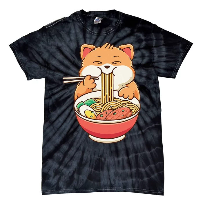 Fox Ra Japanese Noodles Cute Kawaii Anime Tie-Dye T-Shirt