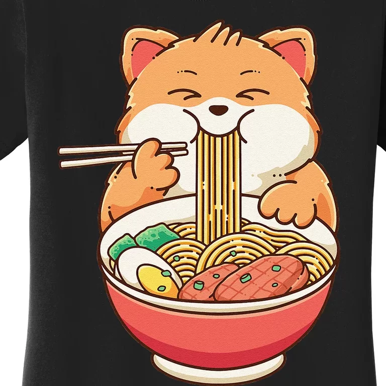 Fox Ra Japanese Noodles Cute Kawaii Anime Women's T-Shirt