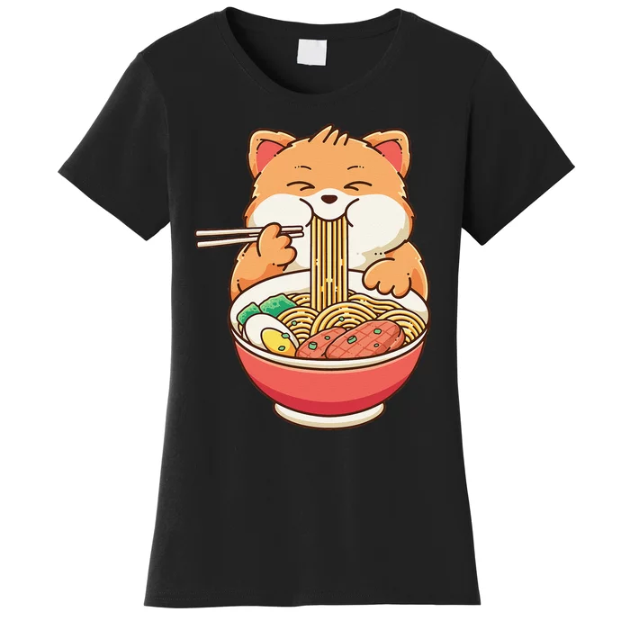 Fox Ra Japanese Noodles Cute Kawaii Anime Women's T-Shirt