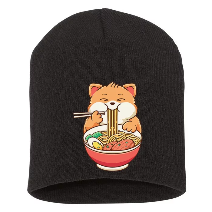 Fox Ra Japanese Noodles Cute Kawaii Anime Short Acrylic Beanie