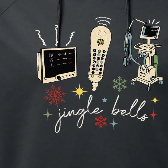 Funny Retro Jingle Bells Sonography Ultrasound Christmas Performance Fleece Hoodie