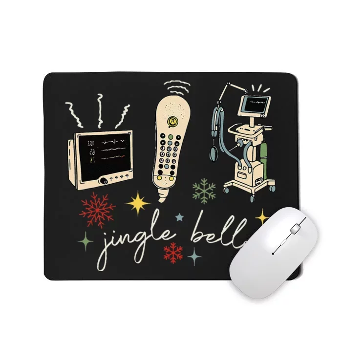 Funny Retro Jingle Bells Sonography Ultrasound Christmas Mousepad