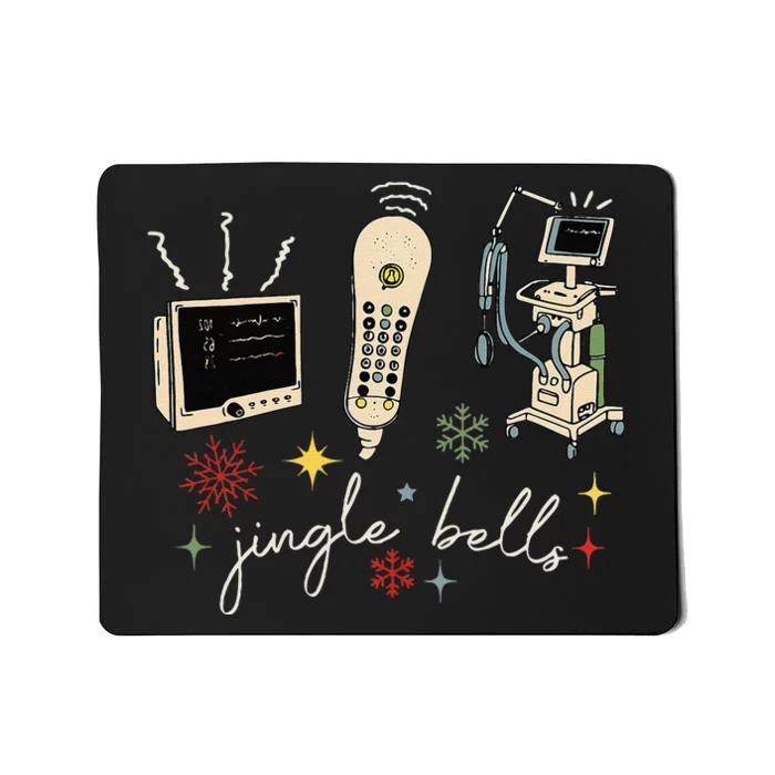 Funny Retro Jingle Bells Sonography Ultrasound Christmas Mousepad