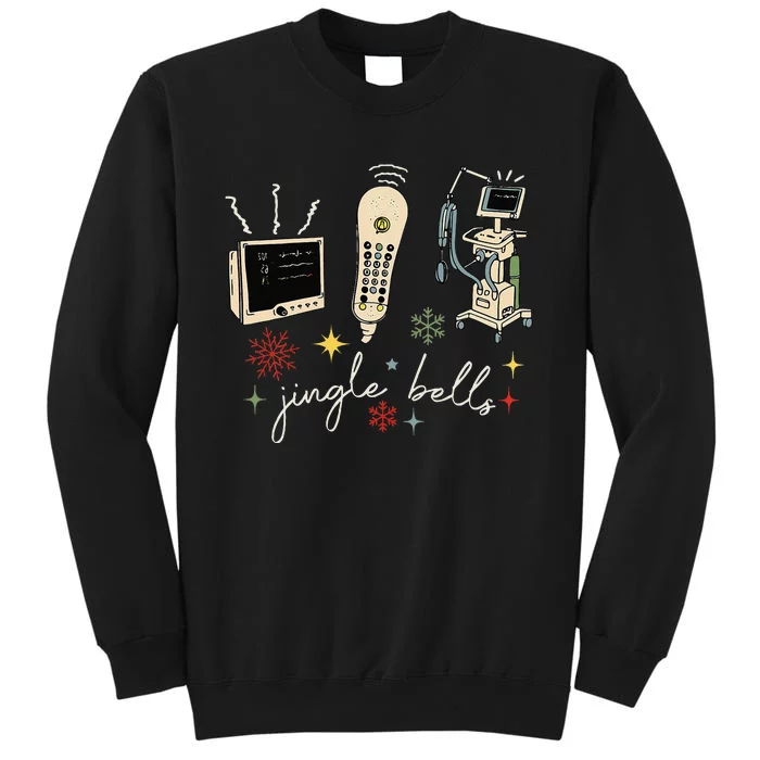 Funny Retro Jingle Bells Sonography Ultrasound Christmas Tall Sweatshirt