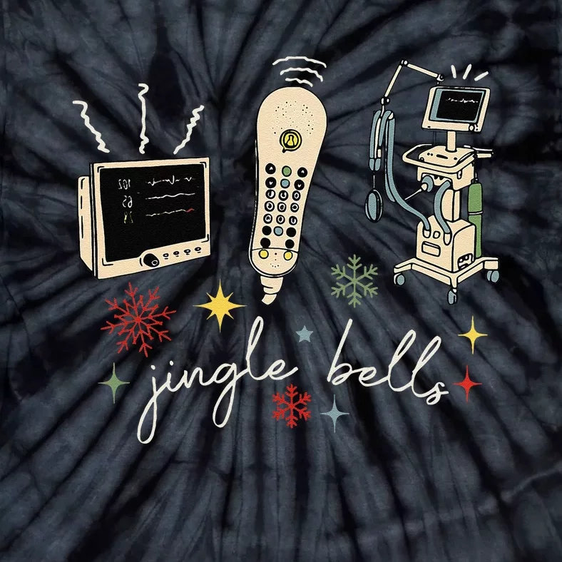 Funny Retro Jingle Bells Sonography Ultrasound Christmas Tie-Dye T-Shirt