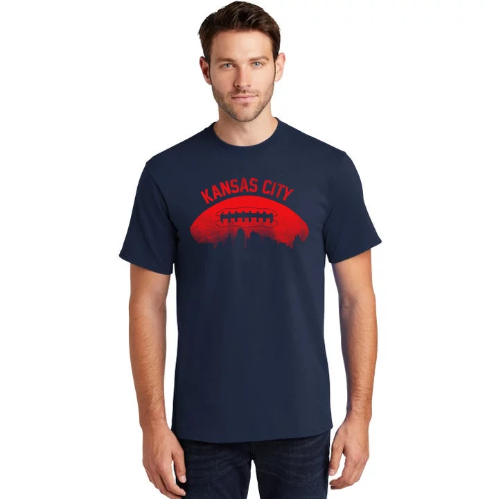 Funny Retro Kansas City Football Skyline Tall T-Shirt