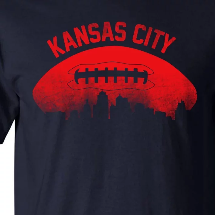 Funny Retro Kansas City Football Skyline Tall T-Shirt