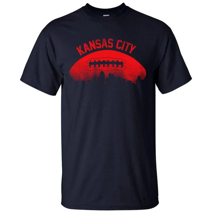 Funny Retro Kansas City Football Skyline Tall T-Shirt