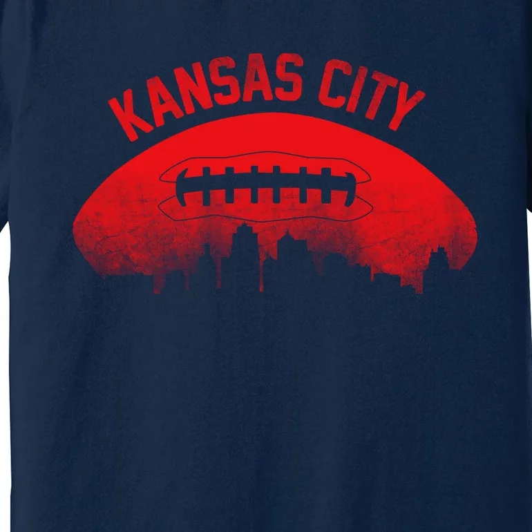 Funny Retro Kansas City Football Skyline Premium T-Shirt