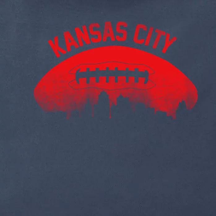 Funny Retro Kansas City Football Skyline Zip Tote Bag