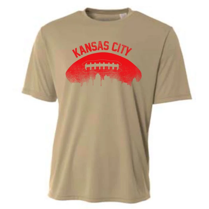 Funny Retro Kansas City Football Skyline Cooling Performance Crew T-Shirt