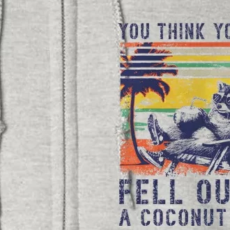 Funny Raccoon Kamala Harris Coconut Tree Humor Full Zip Hoodie