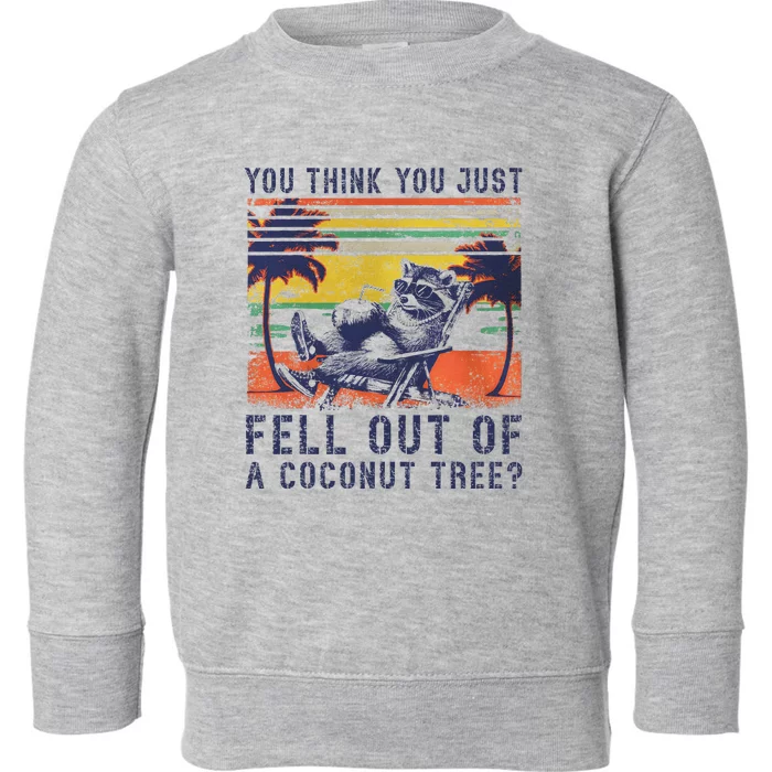 Funny Raccoon Kamala Harris Coconut Tree Humor Toddler Sweatshirt