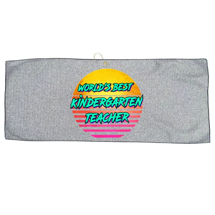 Funny Retro Kindergarten Teacher Funny Gift Large Microfiber Waffle Golf Towel