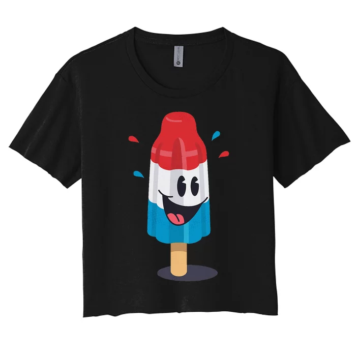 Funny Rocketpop Kawaii Ice Pop Treat Gift Women's Crop Top Tee