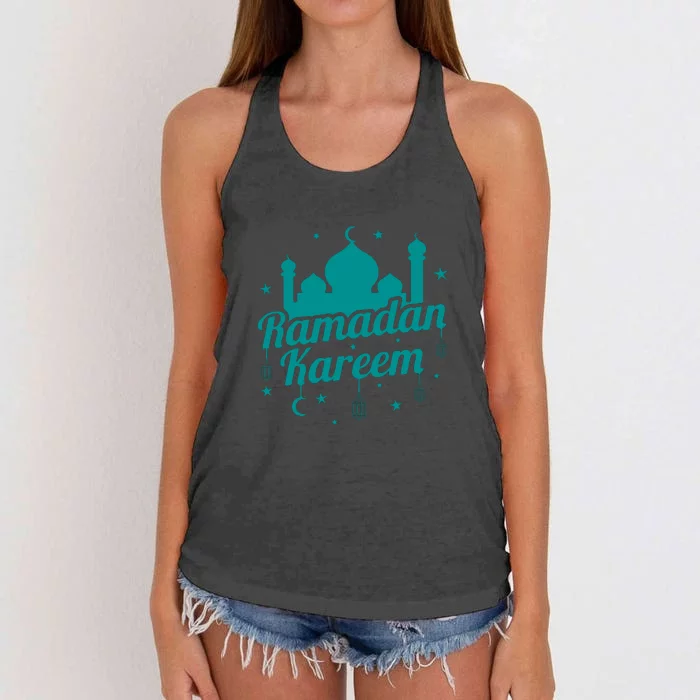 Funny Ramadan Kareem Islamic Muslim Gift Ramadan Mubarak Women's Knotted Racerback Tank