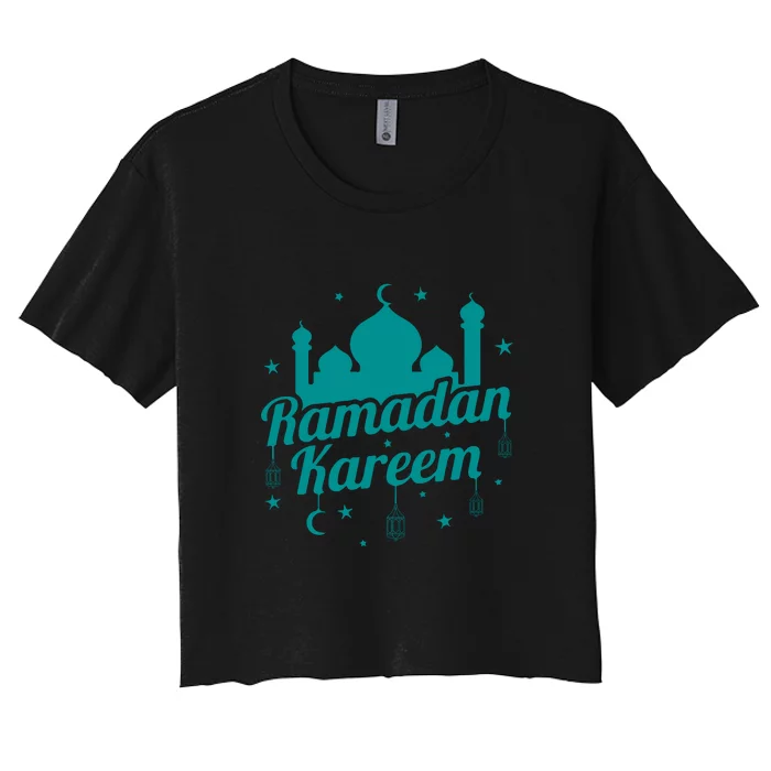 Funny Ramadan Kareem Islamic Muslim Gift Ramadan Mubarak Women's Crop Top Tee