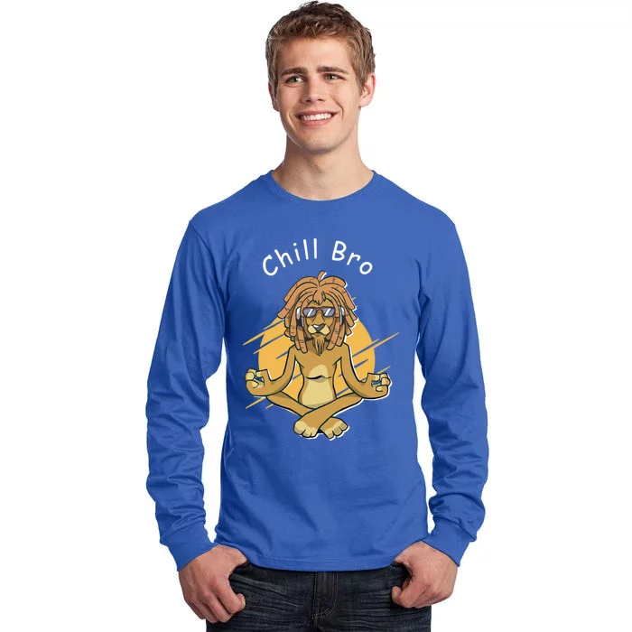 Funny Rasta Lion Chill Bro Namaste Yoga Cool Gift Tall Long Sleeve T-Shirt