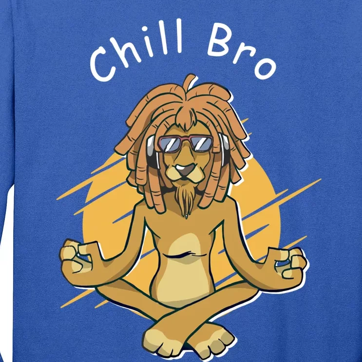 Funny Rasta Lion Chill Bro Namaste Yoga Cool Gift Tall Long Sleeve T-Shirt