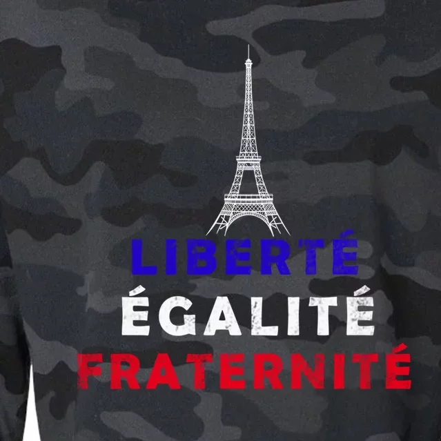 French Revolution Liberty Equality Fraternity Bastille Day Funny Gift Cropped Pullover Crew