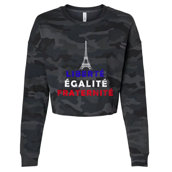 French Revolution Liberty Equality Fraternity Bastille Day Funny Gift Cropped Pullover Crew