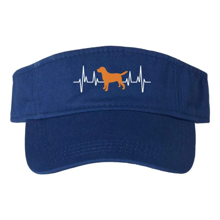 Fox Red Lab Heartbeat Valentine's Day Dog Labrador Retriever Gift Valucap Bio-Washed Visor