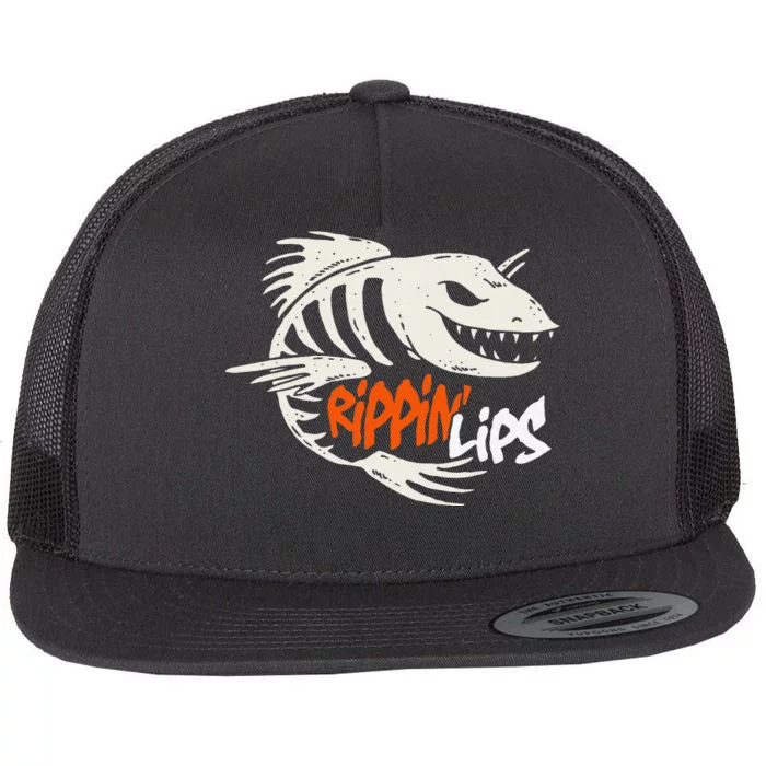 Fishing Rippin Lips Fish Bones Flat Bill Trucker Hat