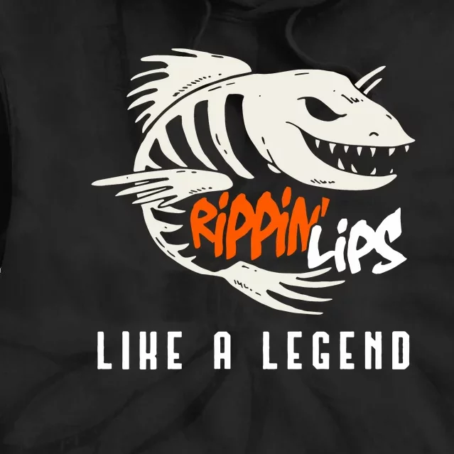 Fishing Rippin Lips Like A Legend Fish Bones Tie Dye Hoodie