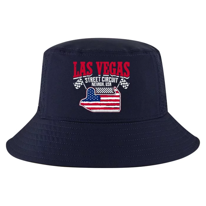 Formula Racing Las Vegas Circuit Open Wheel Car Usa Flag Cool Comfort Performance Bucket Hat