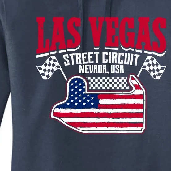 Formula Racing Las Vegas Circuit Open Wheel Car Usa Flag Women's Pullover Hoodie