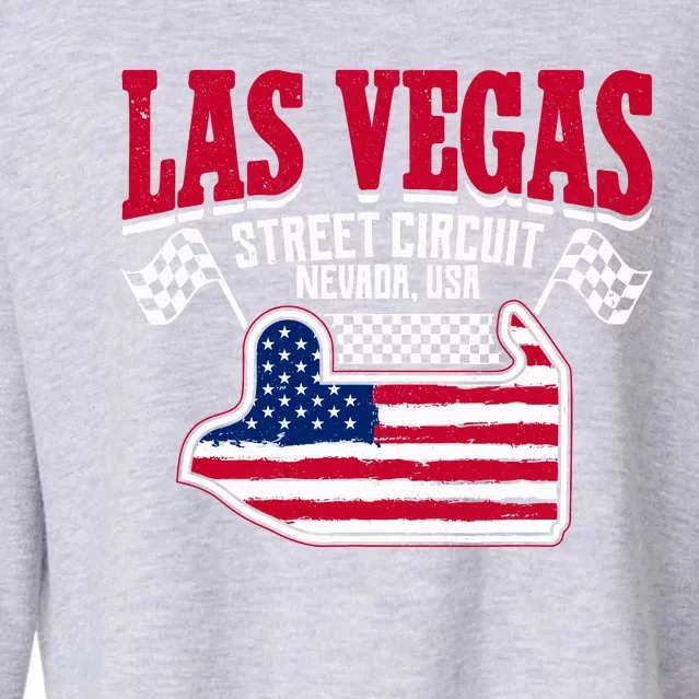 Formula Racing Las Vegas Circuit Open Wheel Car Usa Flag Cropped Pullover Crew