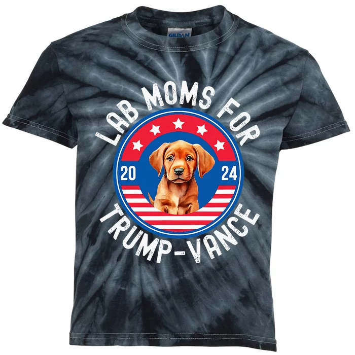 Fox Red Lab Mom Labrador Retrieve For Trump Vance 2024 Kids Tie-Dye T-Shirt