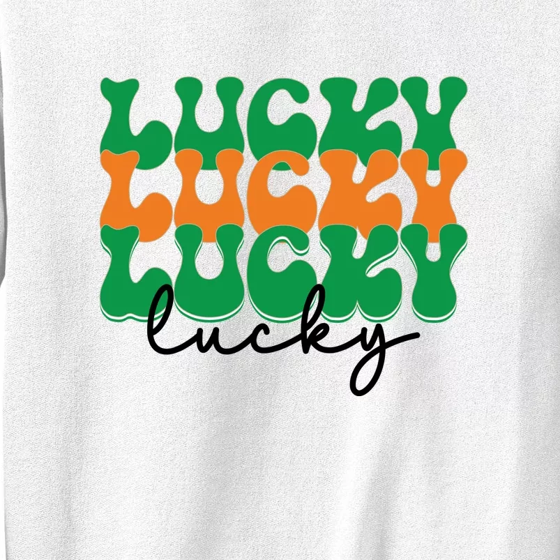 Funny Retro Lucky Shamrock Groovy St Patricks Day Sweatshirt