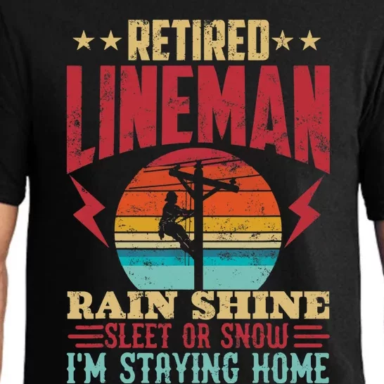 Funny Retired Lineman For Retirement Dad Grandpa Pajama Set