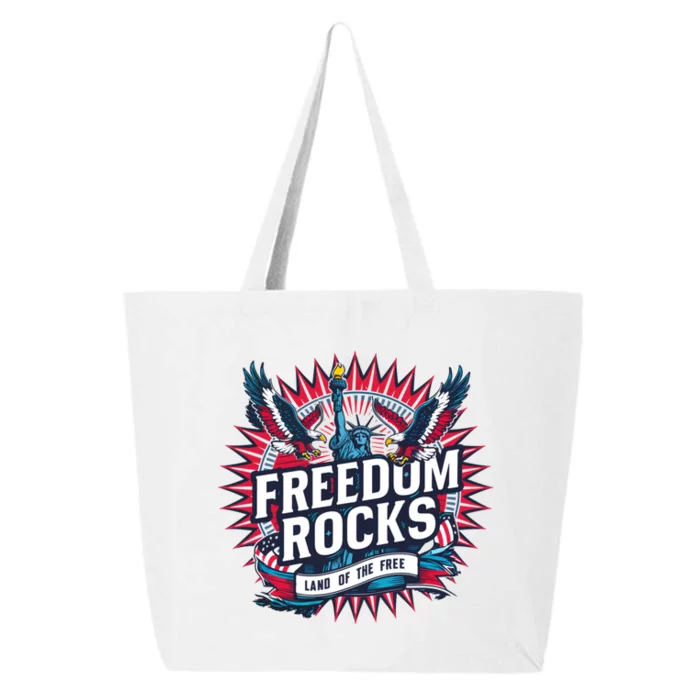 Freedom Rocks Land Of The Free 4th Of July 25L Jumbo Tote