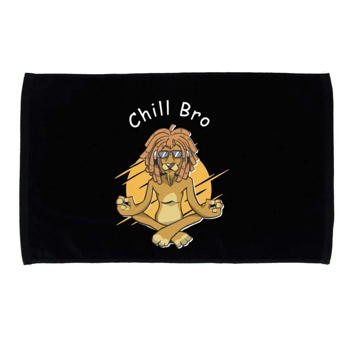 Funny Rasta Lion Chill Bro Namaste Yoga Gift Microfiber Hand Towel