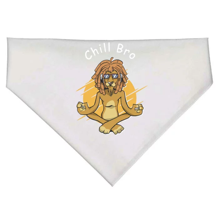 Funny Rasta Lion Chill Bro Namaste Yoga Gift USA-Made Doggie Bandana