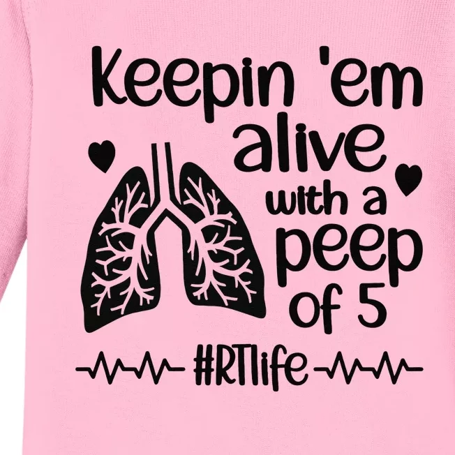 Funny RT Life Respiratory Therapist Respiratory Therapy Baby Long Sleeve Bodysuit