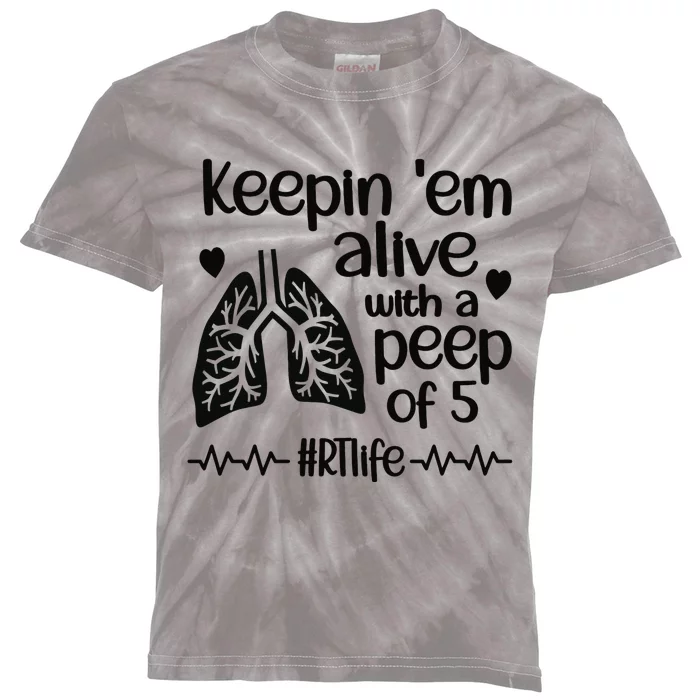 Funny RT Life Respiratory Therapist Respiratory Therapy Kids Tie-Dye T-Shirt