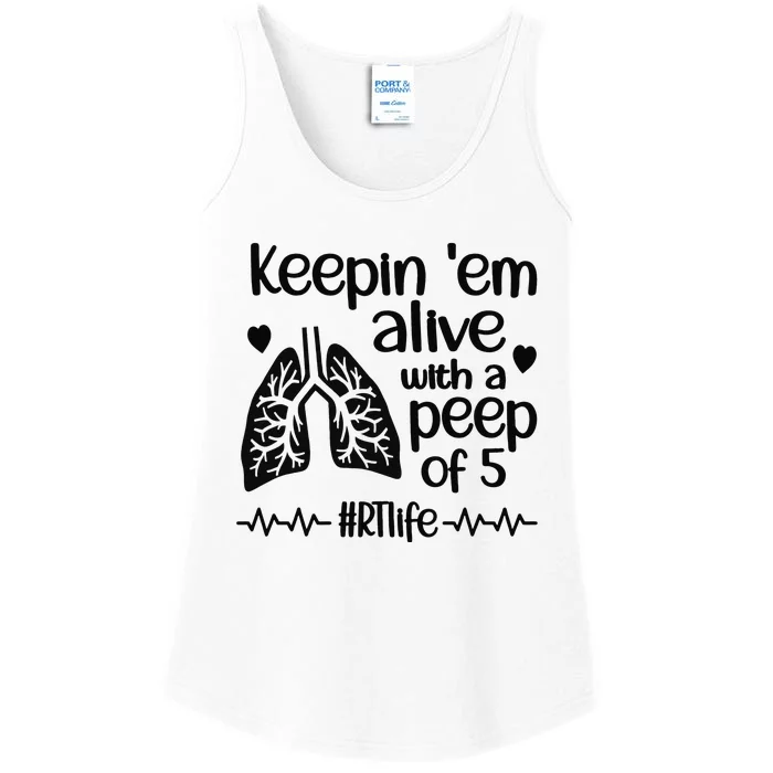 Funny RT Life Respiratory Therapist Respiratory Therapy Ladies Essential Tank