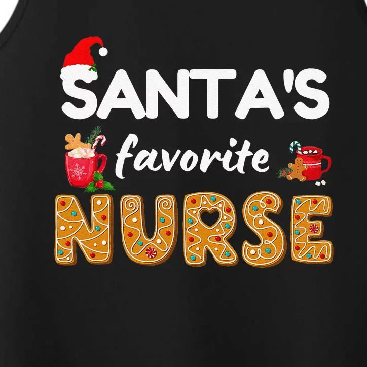 Funny RN LVN LPN T Nurse Christmas T Santas Favorite Nurse Gift Performance Tank