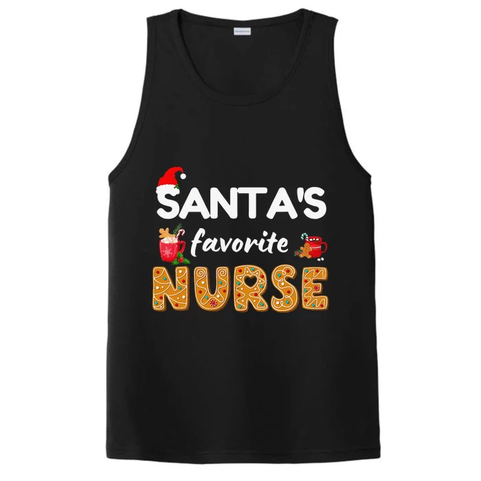 Funny RN LVN LPN T Nurse Christmas T Santas Favorite Nurse Gift Performance Tank