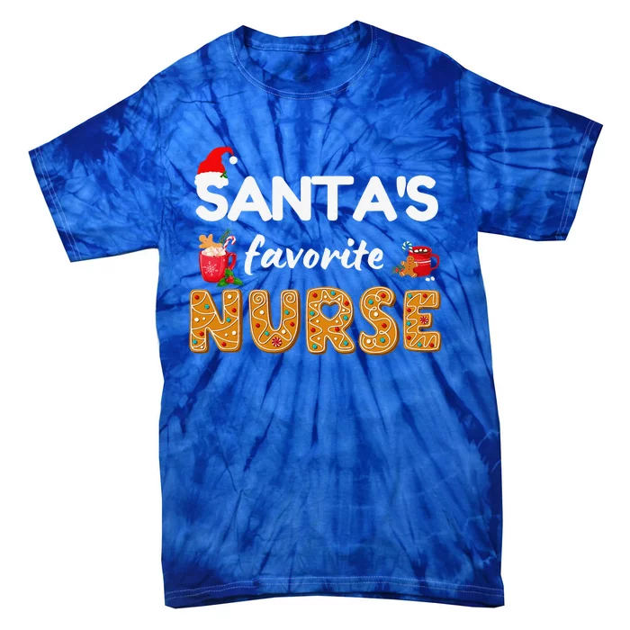 Funny RN LVN LPN T Nurse Christmas T Santas Favorite Nurse Gift Tie-Dye T-Shirt