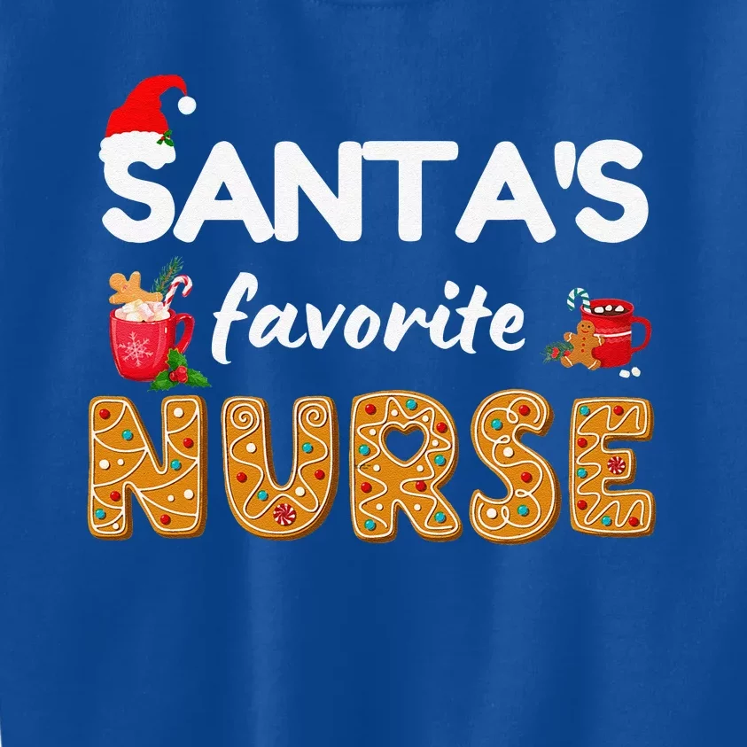 Funny RN LVN LPN T Nurse Christmas T Santas Favorite Nurse Gift Kids Sweatshirt