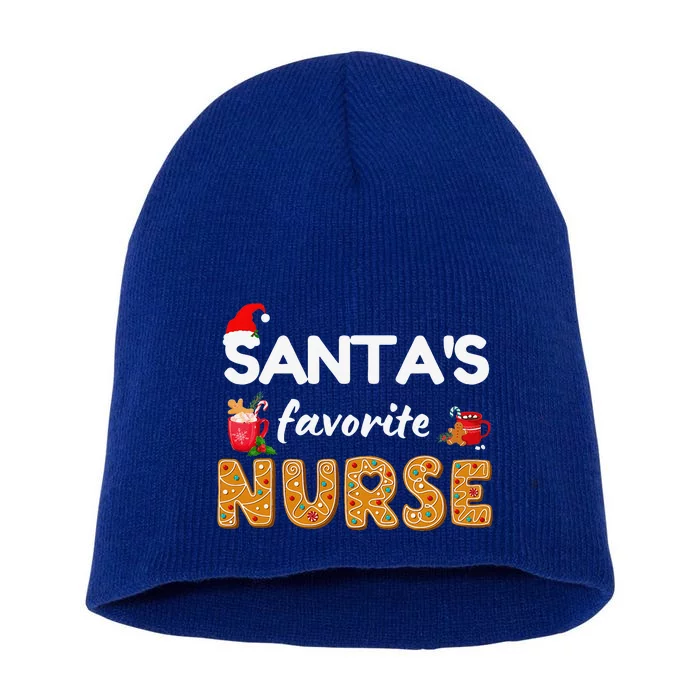 Funny RN LVN LPN T Nurse Christmas T Santas Favorite Nurse Gift Short Acrylic Beanie