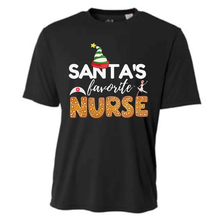 Funny RN LVN LPN T Nurse Christmas T Santas Favorite Nurse Cooling Performance Crew T-Shirt