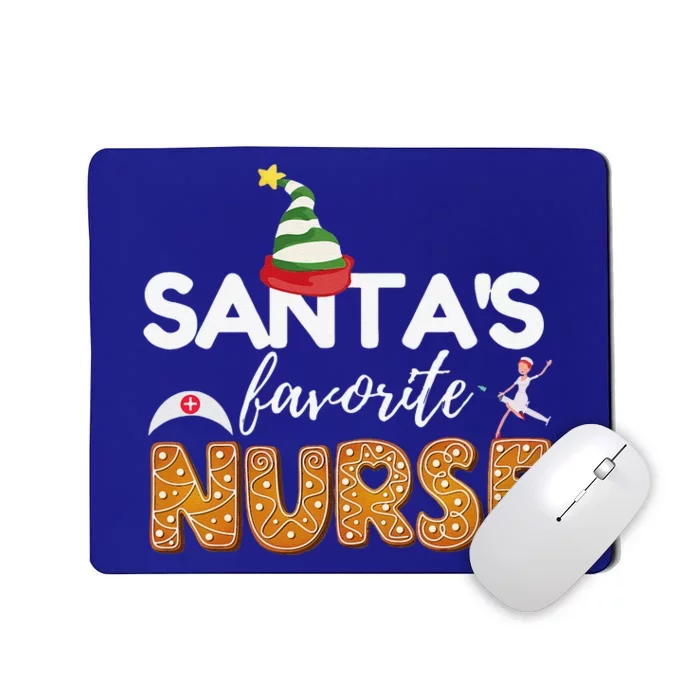 Funny RN LVN LPN T Nurse Christmas T Santas Favorite Nurse Mousepad